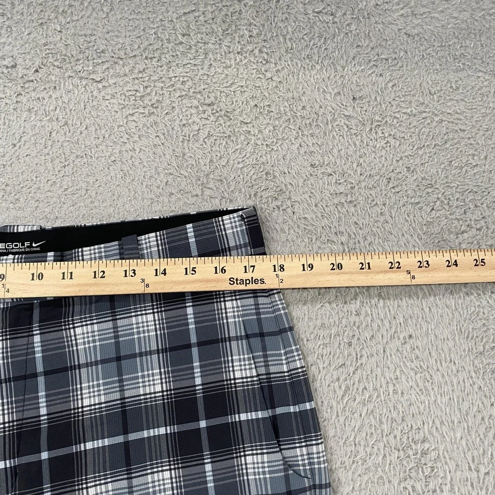 Nike Golf Shorts Mens 34 Gray Plaid‎ Dri-Fit Bermuda Golf 12 Inch Stretch